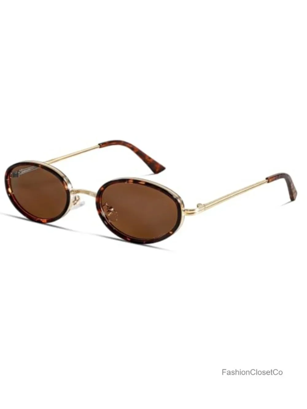 Retro Oval Sunglasses for Women 90s Small Gold Frame UV400 Protection